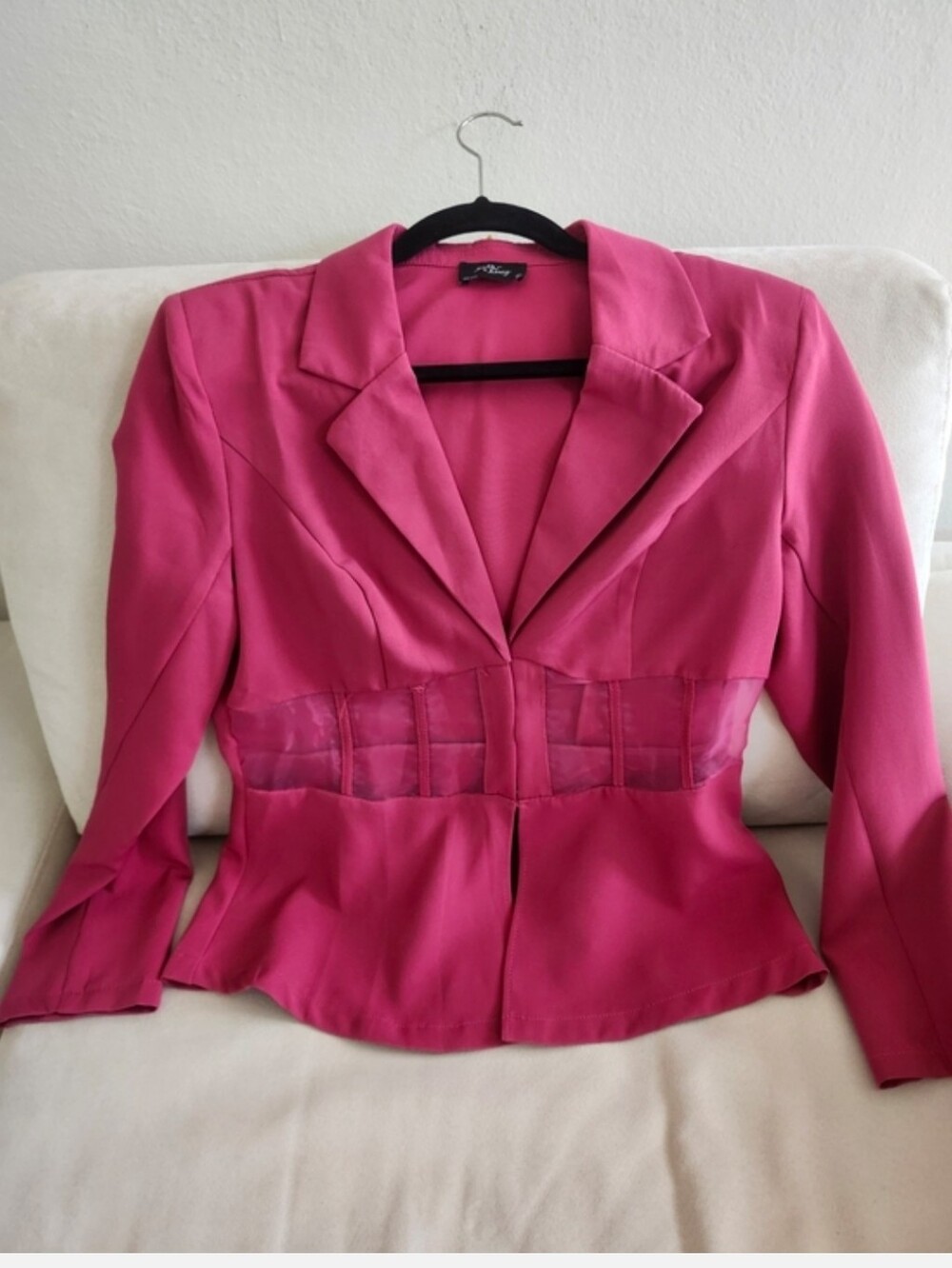 Women's Pink Tailored Waist-Detail Blazer - Picture 4 of 4